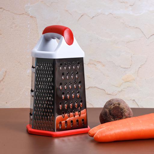 display image 3 for product Royalford Stainless Steel Grater - 6 Slided Hand Held Grater/Slicer/Chopper/Zester For Vegetables