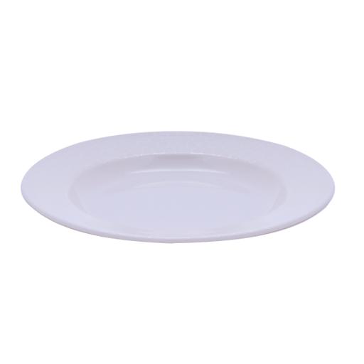 display image 6 for product Royalford 8" Melamine White Pearl Dinner - Soup Deep Plate Pasta Plate