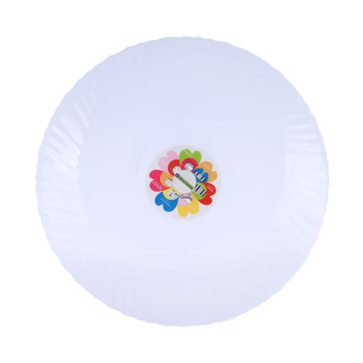 display image 1 for product Royalford 10.5" Opal Ware Spin Dinner Plate - Soup Deep Plate Pasta Plate