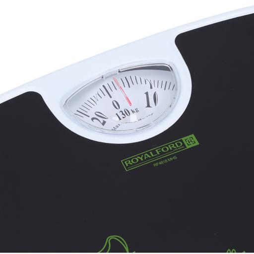 display image 4 for product Royalford RF4818 Weighing Scale - Analogue Manual Mechanical Weighing Machine for Human Bodyweight machine, 130Kg Capacity, Bathroom Scale, Large Rotating dial, Compact