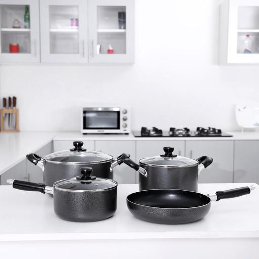 display image 1 for product Royalford Non-Stick Cookware Set, 7 Pcs