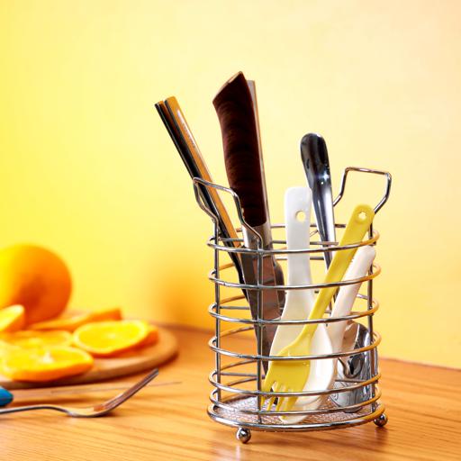 display image 3 for product Kitchen Utensil Holder, Steel Cutlery Utensil Holder, RF5009 | Comfortable Grip Legs | Ideal to Hold Utensils like Chopsticks Spoons, Knife, Fork & More