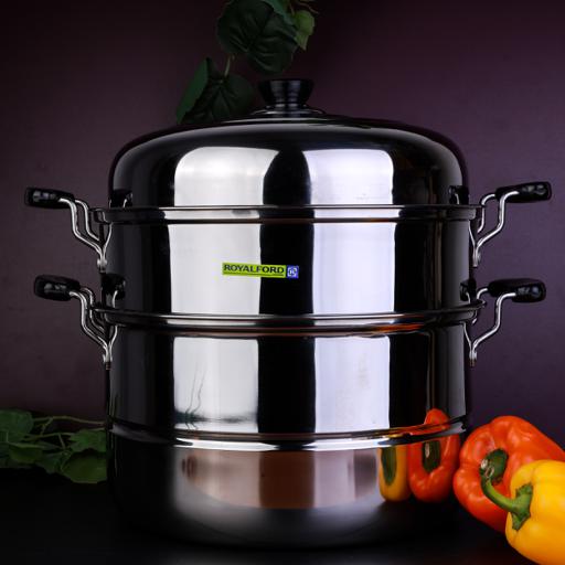 display image 2 for product Royalford 9L 2 Layer Stainless Steel Steamer - Steamer Pot, Heat Resistant With Durable & Comfortable