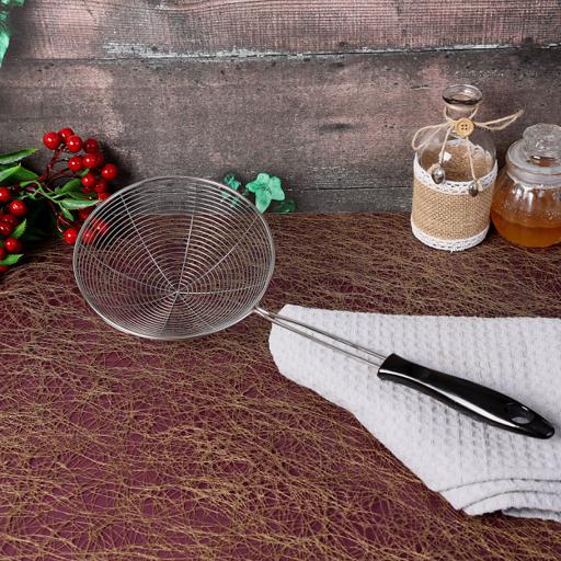 display image 1 for product Royalford Stainless Steel Skimmer - Stainless Steel Wire Skimmer Spoon With Handle For Kitchen Frying