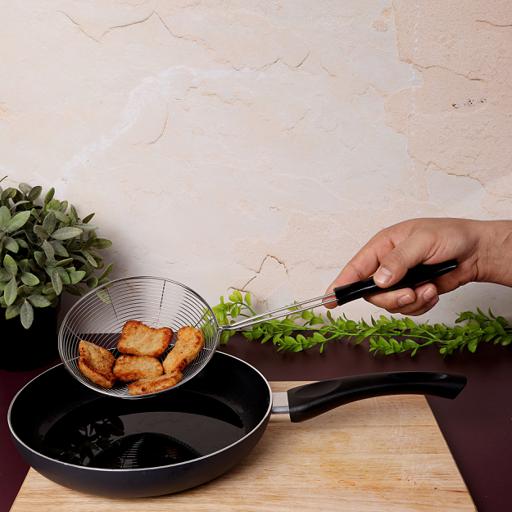 display image 3 for product Royalford Stainless Steel Skimmer - Stainless Steel Wire Skimmer Spoon With Handle For Kitchen Frying