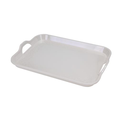 display image 8 for product Royalford Melamine White Pearl Handle Tray, 15 Inch