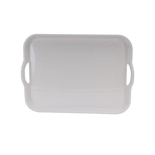 Royalford Melamine White Pearl Handle Tray, 15 Inch hero image