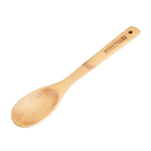 display image 0 for product Royalford Bamboo Serving Spoon - Heat Resistant Soft Grip Spoon Handle, Bamboo, Cooking And Baking