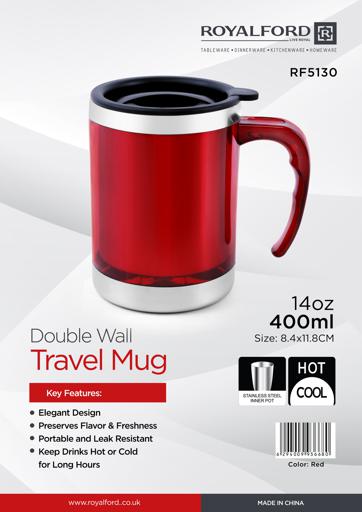 display image 5 for product Royalford 14Oz Travel Mug - Coffee Mug Tumbler With Handle With Lid Travel Friendly