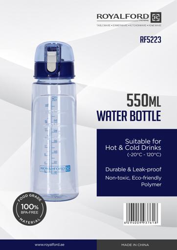 display image 11 for product Royalford 550Ml Water Bottle - Reusable Water Bottle Wide Mouth With Hanging Clip