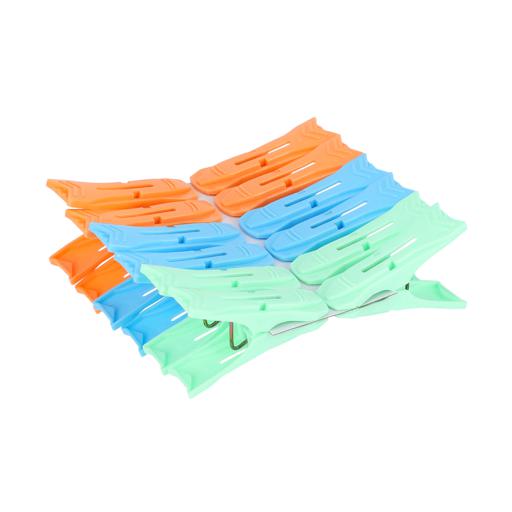 display image 6 for product Royalford Multi-Purpose 12 Pieces Cloth Clip- Hanger Clips, Slim-Line Plastic Finger Clips Clothes
