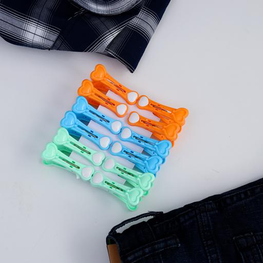 display image 2 for product Royalford Multi-Purpose 12 Pieces Cloth Clip- Hanger Clips, Slim-Line Plastic Finger Clips Clothes
