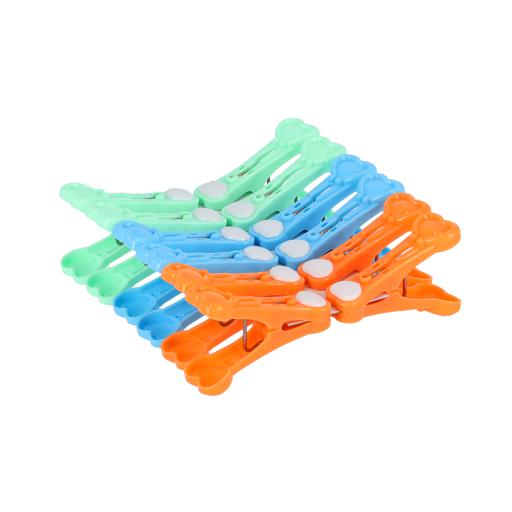 display image 4 for product Royalford Multi-Purpose 12 Pieces Cloth Clip- Hanger Clips, Slim-Line Plastic Finger Clips Clothes