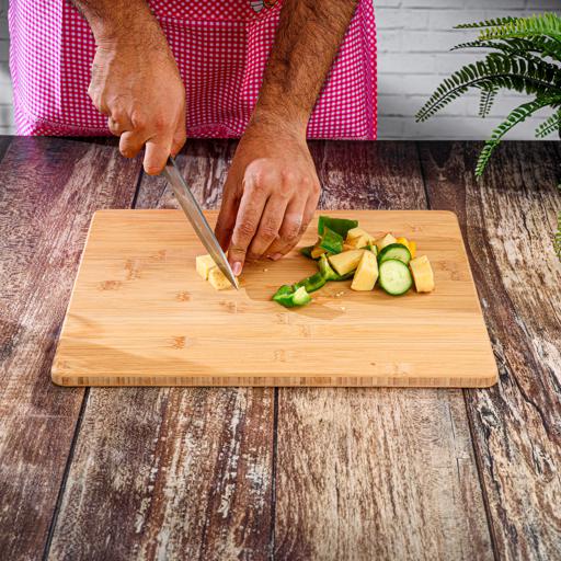 display image 4 for product Royalford Organic Bamboo Chopping Board - Large Kitchen Cutting Board (38X30X1.8) Cm - Best For Food