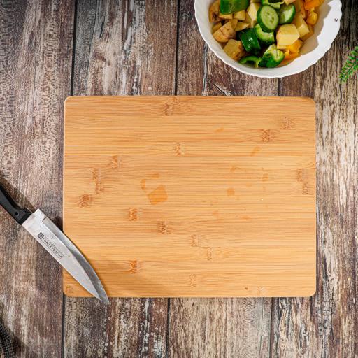 display image 1 for product Royalford Organic Bamboo Chopping Board - Large Kitchen Cutting Board (38X30X1.8) Cm - Best For Food