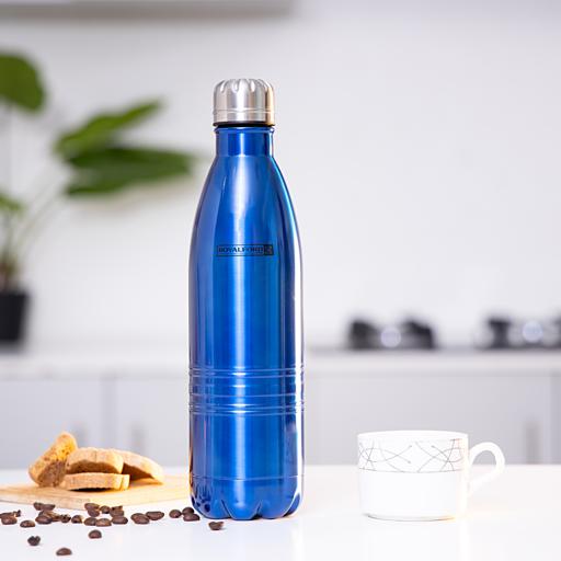 display image 1 for product 350ml Vacuum Bottle, Double Wall Vacuum Flask, RF5768BL | Stainless Steel Water Bottle | Hot/ Cold Leak-Resistant Sports Drink Bottle | Insulation Bottle for Indoor/ Outdoor Use