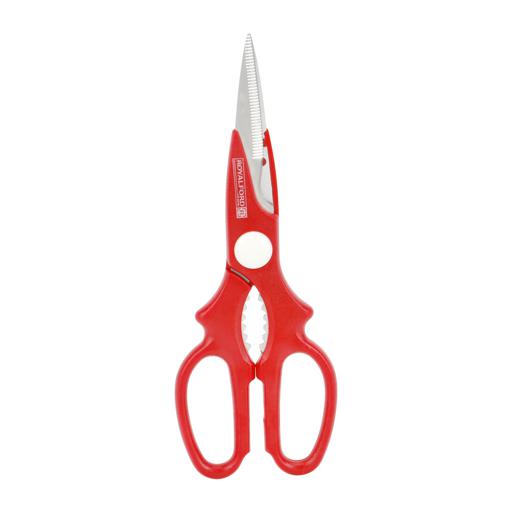 Royalford RF5839 Stainless Steel Kitchen Scissors | 2-in-1Kitchen Scissor - Multi-Purpose Stainless Steel Home & Kitchen Utility Shear - All-in-One Scissor with Nut Cracker - Soft-Grip Ergonomic Handles, Simple and Stylish hero image