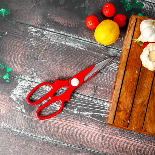 display image 3 for product Royalford RF5839 Stainless Steel Kitchen Scissors | 2-in-1Kitchen Scissor - Multi-Purpose Stainless Steel Home & Kitchen Utility Shear - All-in-One Scissor with Nut Cracker - Soft-Grip Ergonomic Handles, Simple and Stylish
