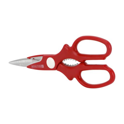 display image 8 for product Royalford RF5839 Stainless Steel Kitchen Scissors | 2-in-1Kitchen Scissor - Multi-Purpose Stainless Steel Home & Kitchen Utility Shear - All-in-One Scissor with Nut Cracker - Soft-Grip Ergonomic Handles, Simple and Stylish