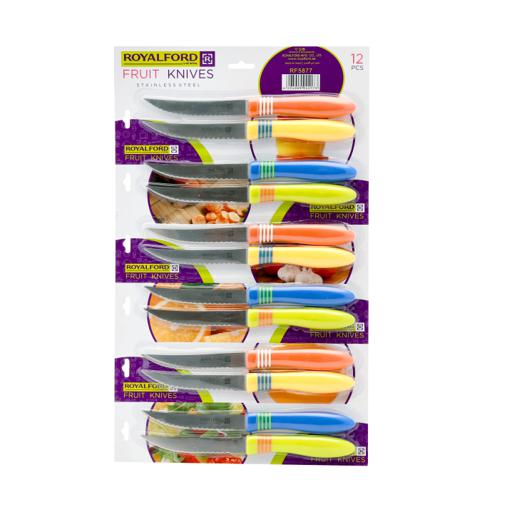 display image 1 for product Royalford Stainless Steel Fruit Knife Set (12 Pcs) - Stainless Steel Razor Sharp Blades - Ultra Sharp