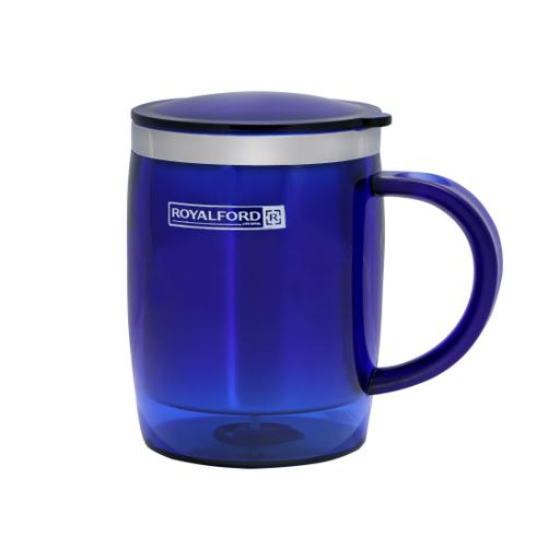 display image 1 for product Royalford 14Oz Stainless Steel Travel Mug - Coffee Mug With Handle & Lid Travel Friendly