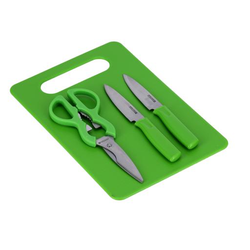 display image 11 for product Royalford Kitchen Knife Set 4 Pc - Includes 2 Knife Set With Cutting Board And A Scissor - All-In-One