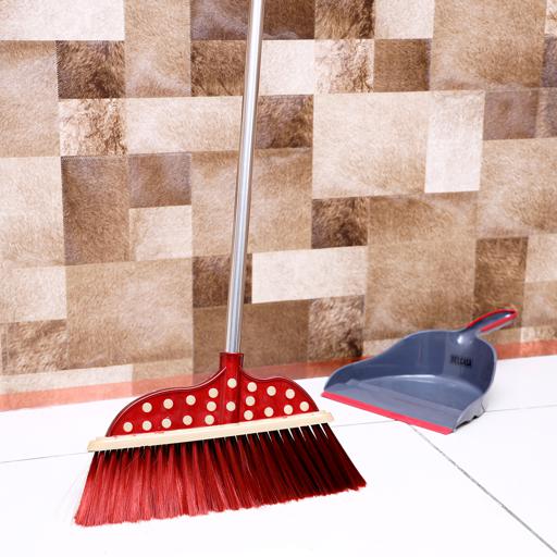 display image 3 for product Royalford Long Floor Broom With Strong Handle - Long Handle Broom With Stiff Bristles