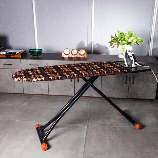 display image 4 for product Royalford RF7138 Mesh Ironing Board | 41x116 Cm | Portable | Steam Iron Rest | Heat Resistant Cover | Contemporary Lightweight Board with Adjustable Height & Rubber Feet Cover