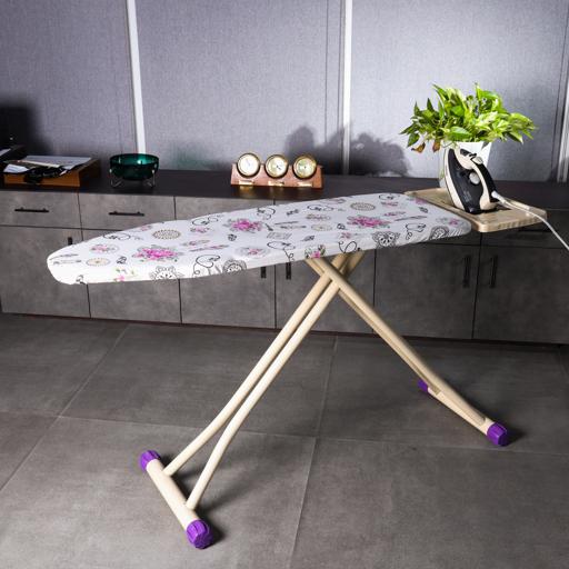 display image 3 for product Royalford RF7138 Mesh Ironing Board | 41x116 Cm | Portable | Steam Iron Rest | Heat Resistant Cover | Contemporary Lightweight Board with Adjustable Height & Rubber Feet Cover