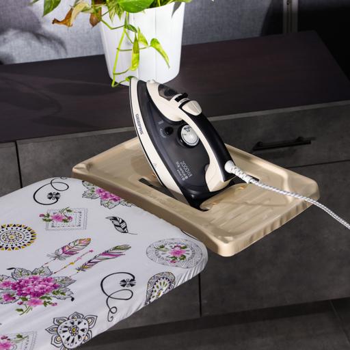 display image 1 for product Royalford RF7138 Mesh Ironing Board | 41x116 Cm | Portable | Steam Iron Rest | Heat Resistant Cover | Contemporary Lightweight Board with Adjustable Height & Rubber Feet Cover