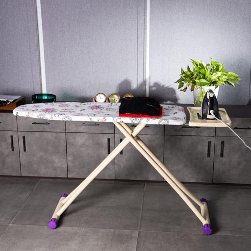 display image 4 for product Royalford RF7138 Mesh Ironing Board | 41x116 Cm | Portable | Steam Iron Rest | Heat Resistant Cover | Contemporary Lightweight Board with Adjustable Height & Rubber Feet Cover