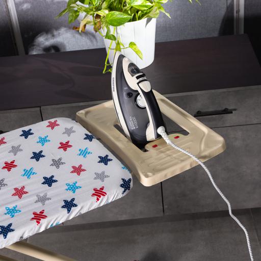 display image 3 for product Royalford RF7138 Mesh Ironing Board | 41x116 Cm | Portable | Steam Iron Rest | Heat Resistant Cover | Contemporary Lightweight Board with Adjustable Height & Rubber Feet Cover