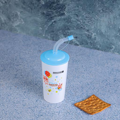display image 2 for product Royalford 450Ml Straw Cup - Portable Drinking Tube Straw Resistant Clear Juice Cup