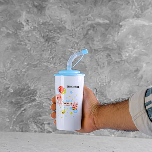 display image 1 for product Royalford 450Ml Straw Cup - Portable Drinking Tube Straw Resistant Clear Juice Cup