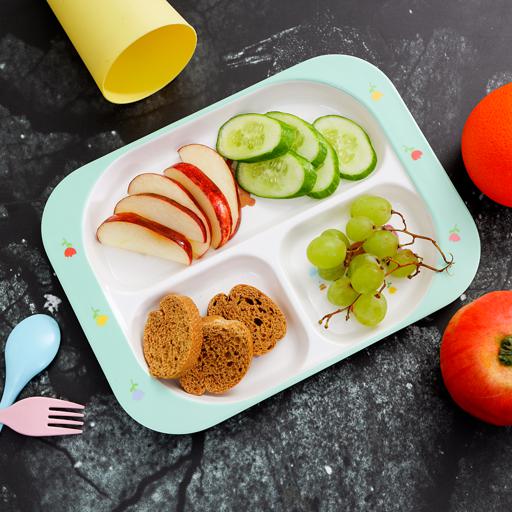 display image 2 for product Royalford Melamine Ware 3-Section Rectangular Baby Plate, 25.6X18.8X2 Cm