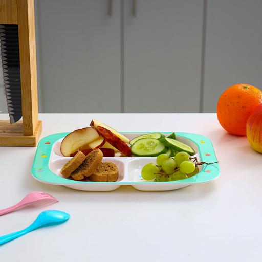 display image 3 for product Royalford Melamine Ware 3-Section Rectangular Baby Plate, 25.6X18.8X2 Cm