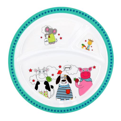 Royalford Melamine Ware 3-Section Round Baby Plate, 21.3X2 Cm hero image