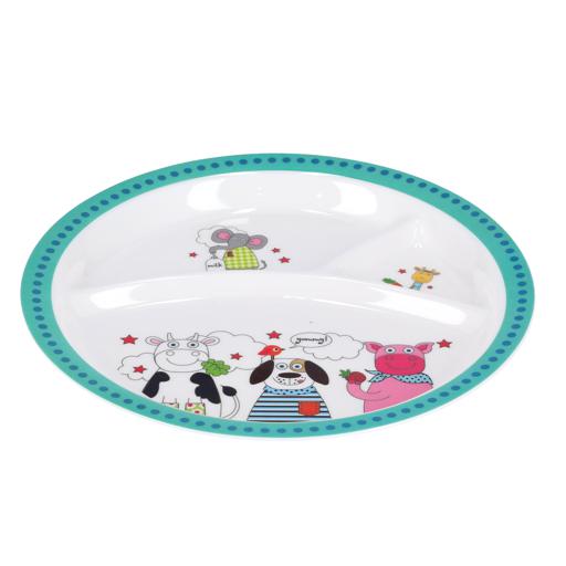 display image 6 for product Royalford Melamine Ware 3-Section Round Baby Plate, 21.3X2 Cm