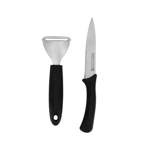 display image 0 for product Royalford 2Pcs Utility Knife Set - Knife & Peeler With Stainless Steel Sharp Blades, Comfortable