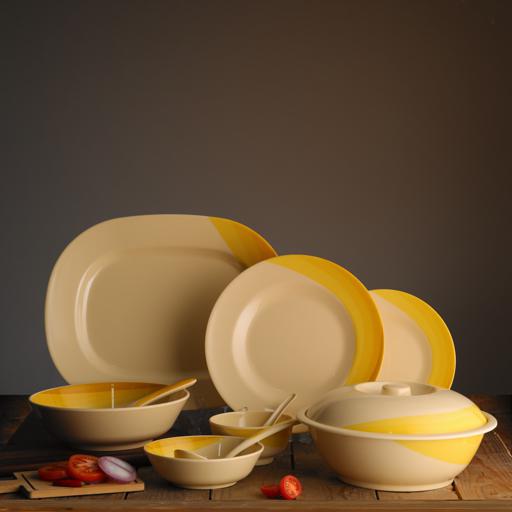 display image 1 for product Royalford RF8102 Ribble Designed Melamine Dinner Set, 64 Pcs