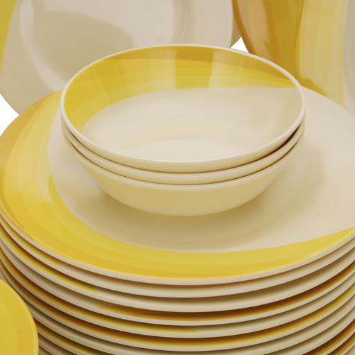 display image 9 for product Royalford RF8102 Ribble Designed Melamine Dinner Set, 64 Pcs