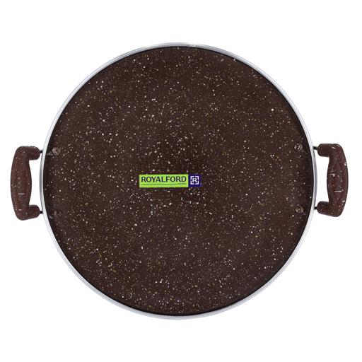 display image 7 for product Royalford Aluminium Round Tawa With Granite Finish 35Cm - Heat Resistant Handle 5 Layer Non-Stick