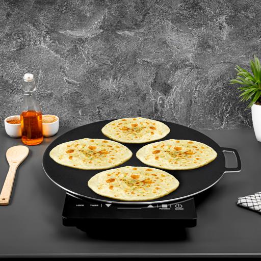 display image 1 for product Royalford 45 Cm Non Stick Tawa - Marble Coating Pan Suitable For Crepe Chapatti Pancakes Roti Dosa