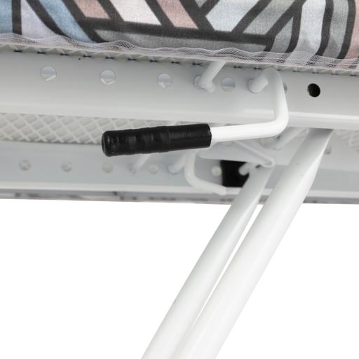 display image 6 for product Royalford RF8523 Ironing Board with Steam Iron Rest | Steel | 110 x 34 cm | Heat Resistant | Contemporary Lightweight Iron Board with Adjustable Height and Lock System (Blue & White)