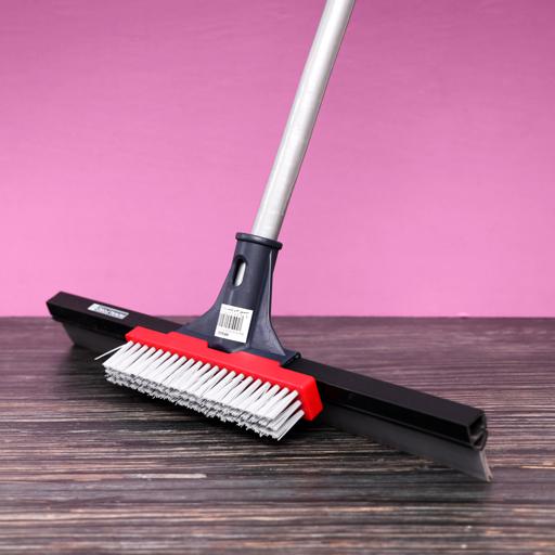 display image 1 for product Royalford Floor Wiper With Brush - Plastic Fiber Window Scrubber, Window Cleaner Floor Squeegee