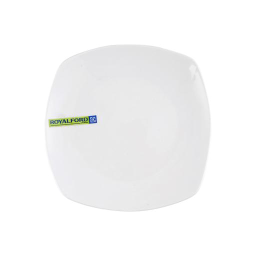 display image 5 for product Royalford 7.5" Porcelain Ware Square Flat Plate - Elegantly Curved Edges