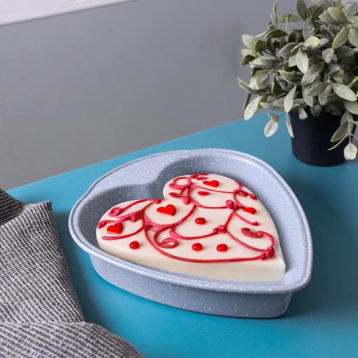 display image 2 for product Royalford RF8799 Heart Shape Cake Baking Tin, 27X25X6Cm, 0.5Mm, Shaped Baking Pan, Non-Stick Heart Shaped Bake