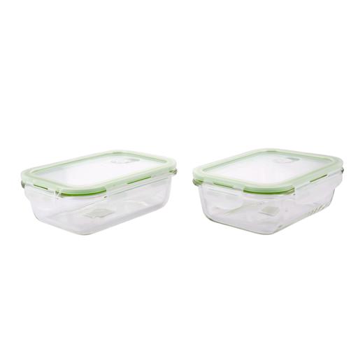 display image 0 for product Royalford 600Ml 2Pcs Glass Meal Prep Container - Reusable, Airtight Food Storage Tray With Snap Lock