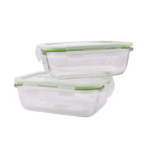 display image 5 for product Royalford 600Ml 2Pcs Glass Meal Prep Container - Reusable, Airtight Food Storage Tray With Snap Lock
