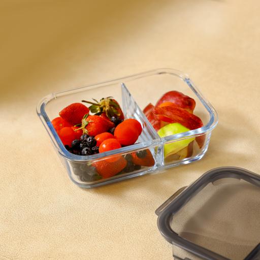 Full Compartment Glass Lunch Box with BPA Free Lid Heat Resistant